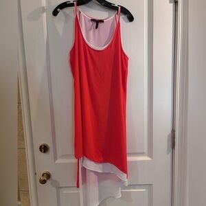 Red and White Layered Sleeveless Dress